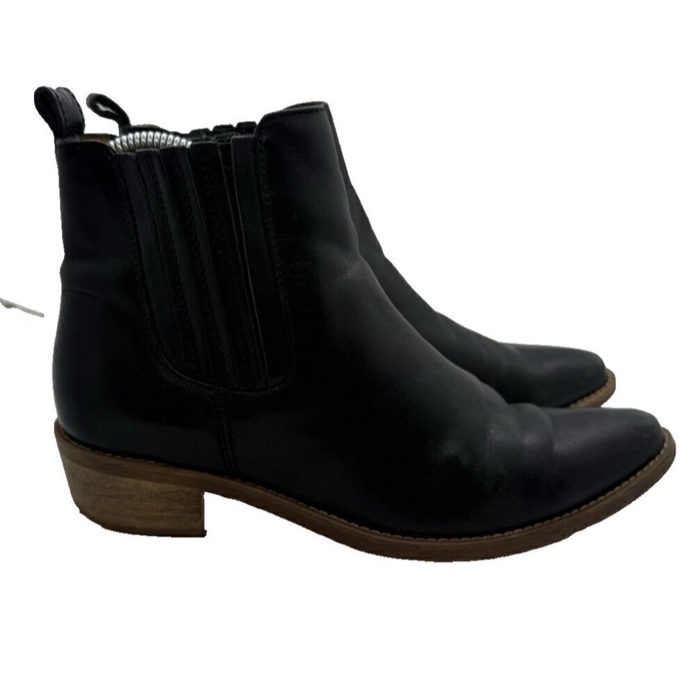 Madewell Spencer Chelsea Ankle Pull On Leather Women's Boots Black BOHO Sz 6.5